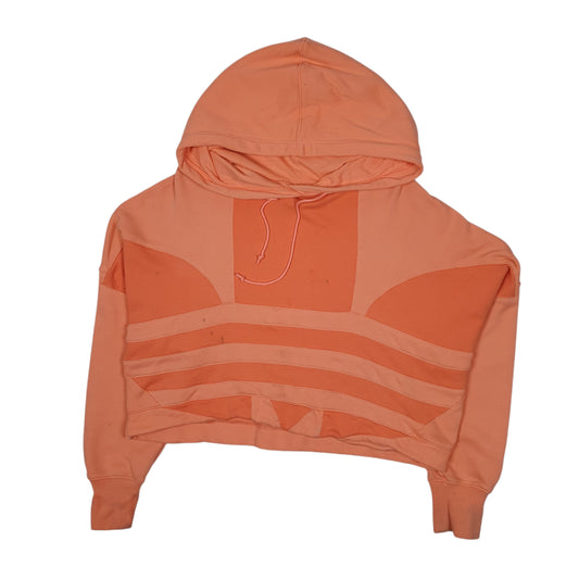 Womens Pink Adidas Crop Top Baggy Hoodie Jumper
