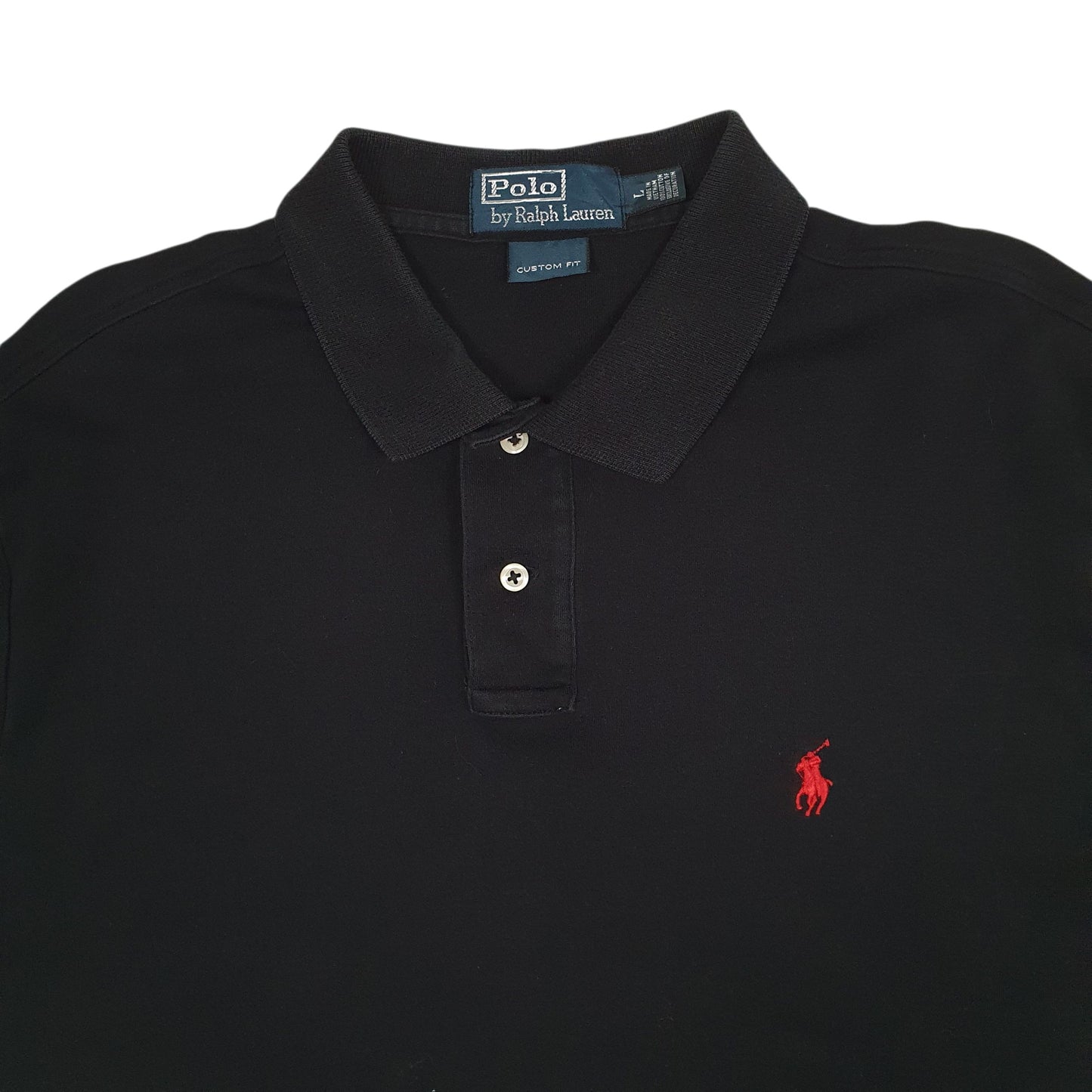 Mens Black Polo Ralph Lauren Custom Fit  Polo Shirt