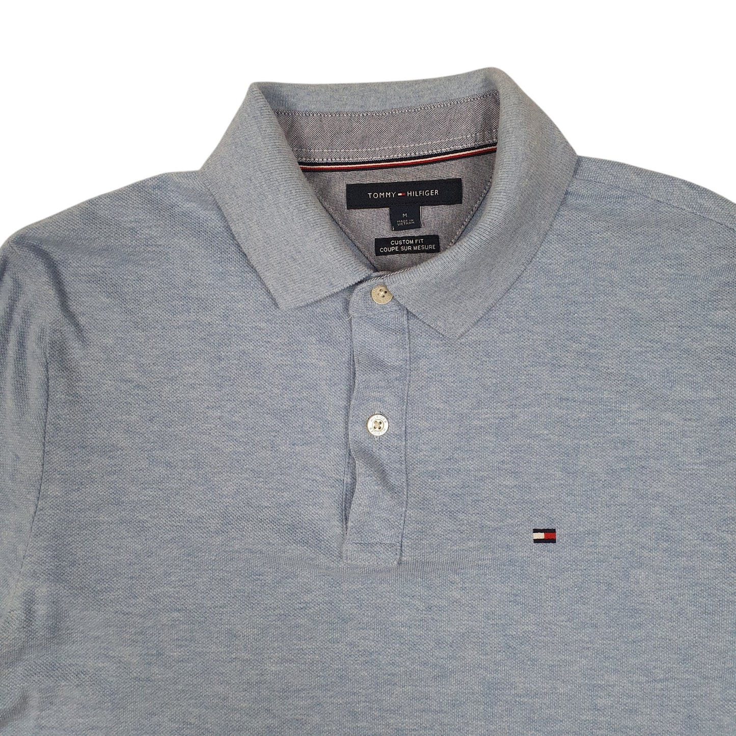 Mens Blue Tommy Hilfiger Custom Fit  Polo Shirt