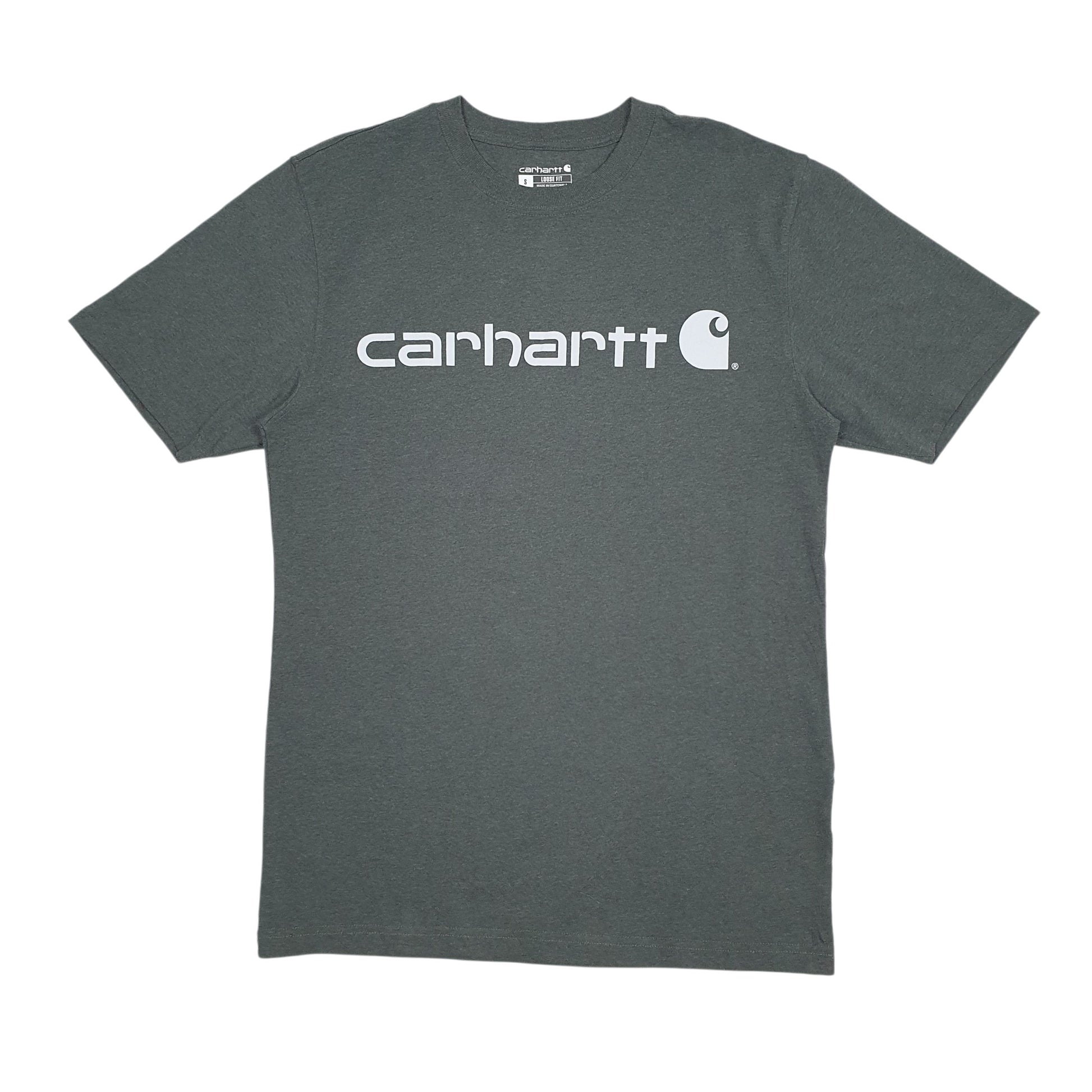 Mens Grey Carhartt K195 394 Spellout Short Sleeve T Shirt