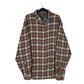 Mens Brown Woolrich Thick Flannel Plaid Long Sleeve Shirt