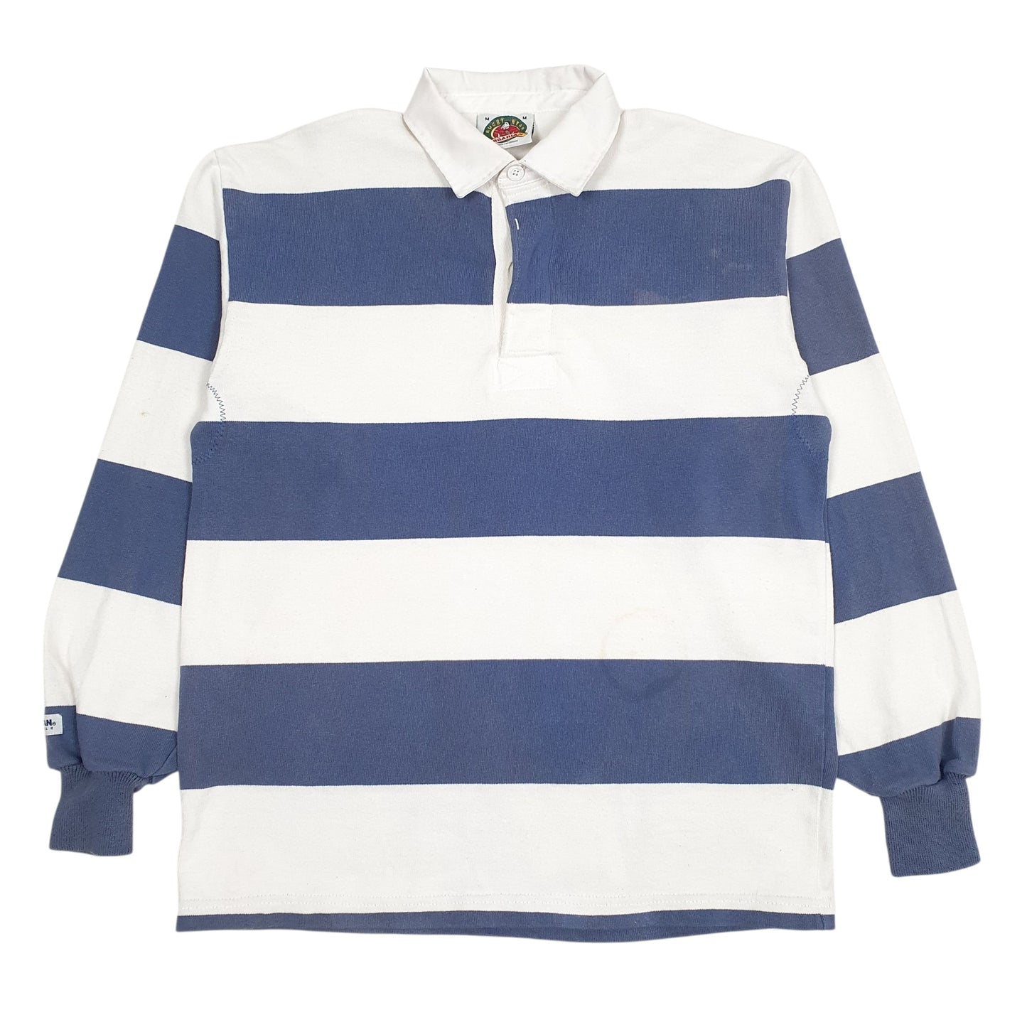 Mens White Barbarian  Long Sleeve Polo Shirt