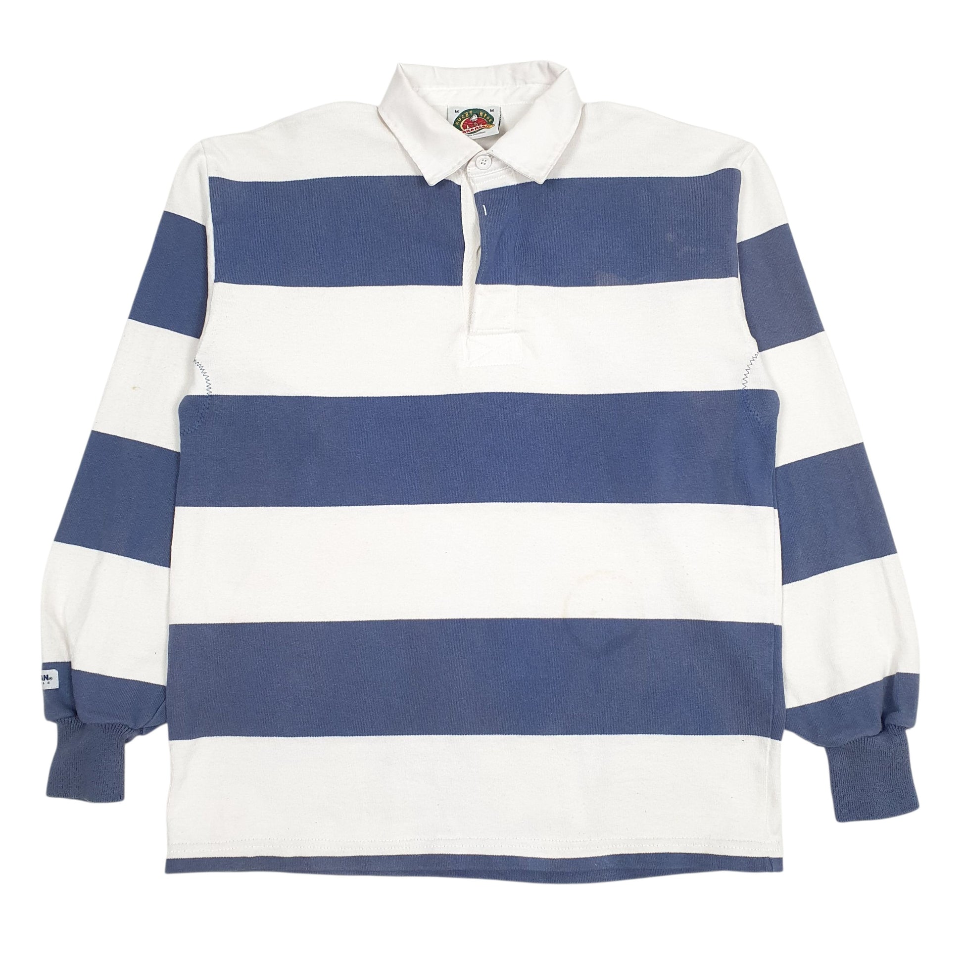 Mens White Barbarian  Long Sleeve Polo Shirt