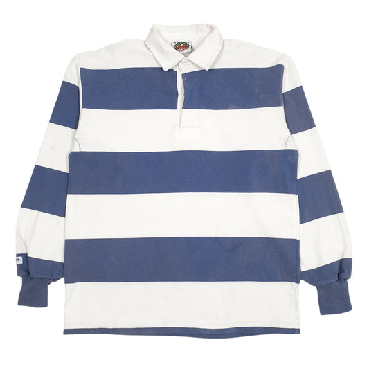 Mens White Barbarian  Long Sleeve Polo Shirt