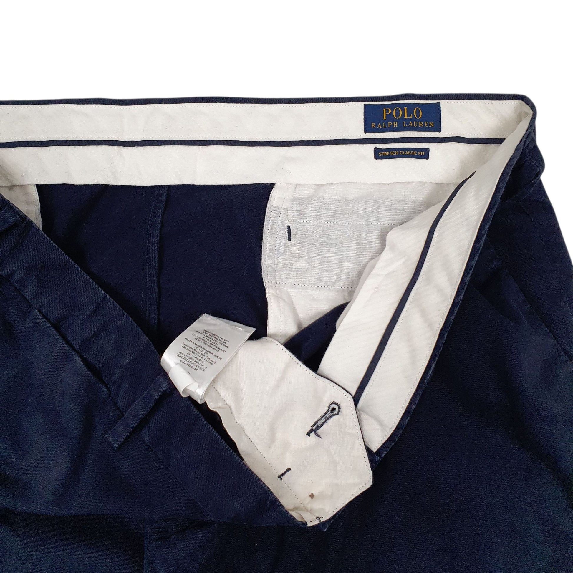 Mens Navy Polo Ralph Lauren Stretch Classic Fit  Trousers