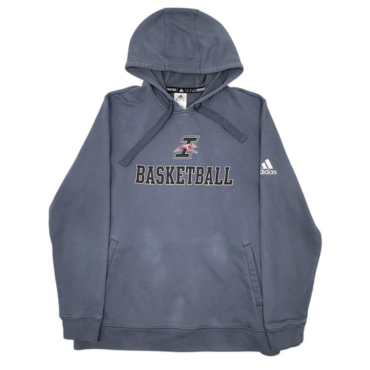 Mens Blue Adidas Basketball Hoodie Jumper