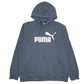 Mens Blue Puma Spellout Hoodie Jumper