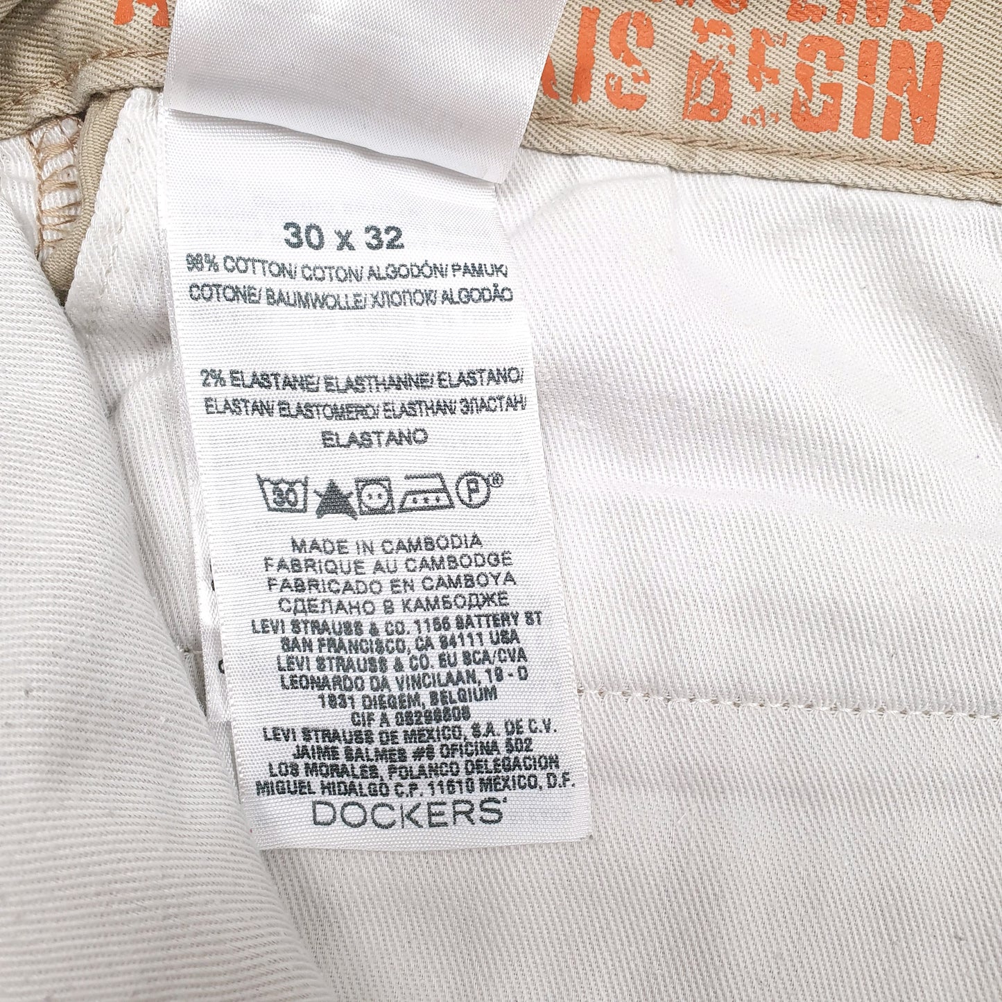 Mens Beige Dockers Khaki Hoodie Trousers