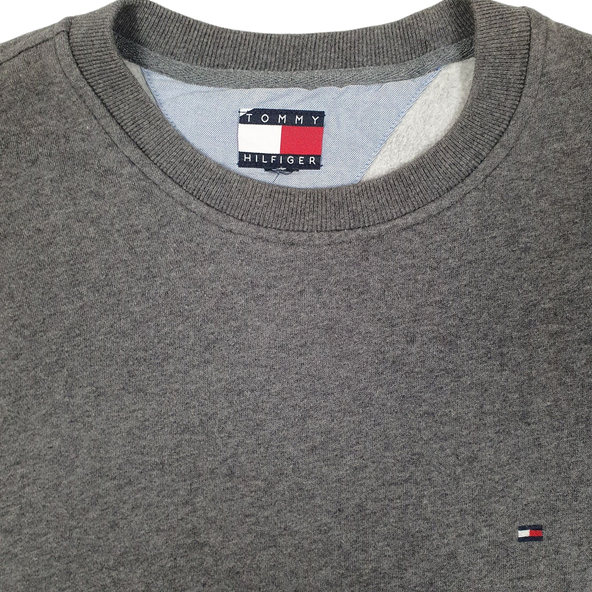 Mens Grey Tommy Hilfiger Vintage 00s Crewneck Jumper