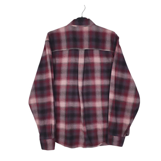 Mens Burgundy Woolrich Thick Flannel Plaid  Shirt