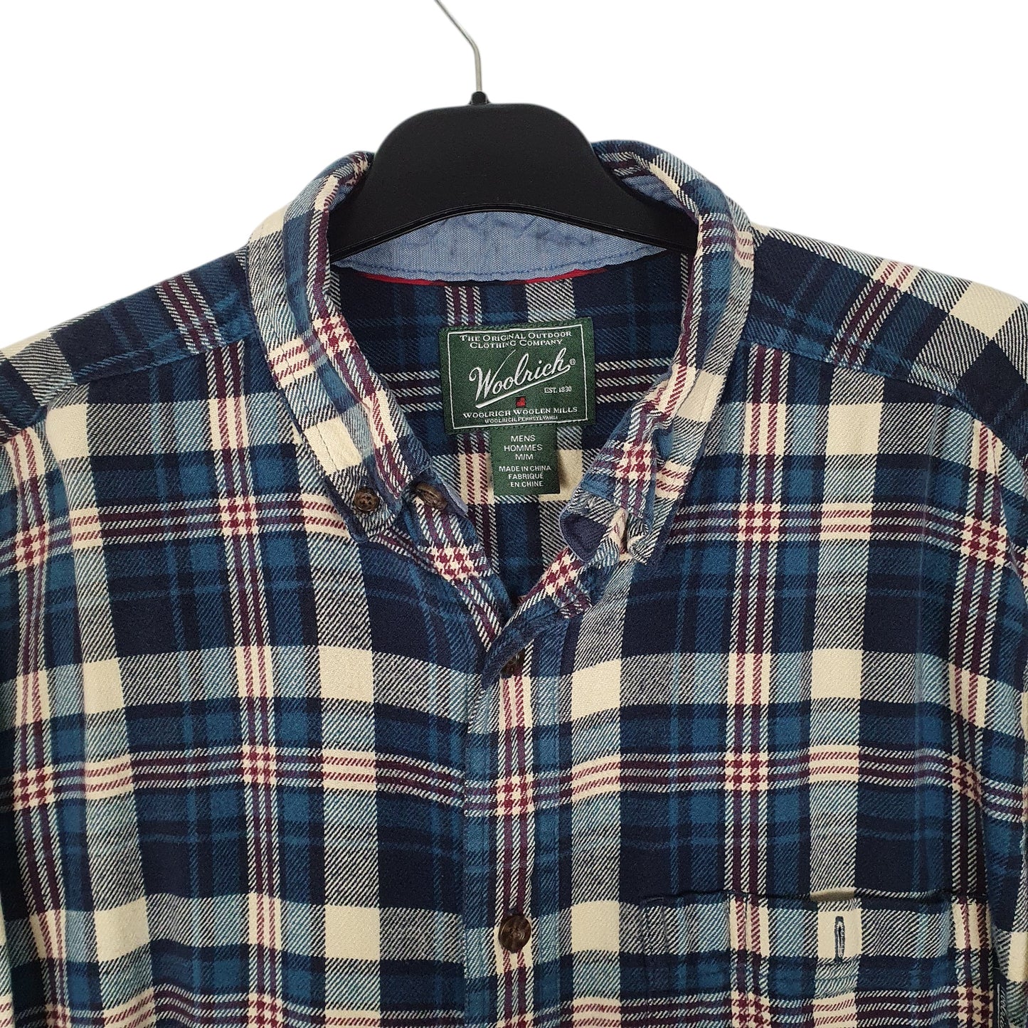Mens Blue Woolrich Thick Flannel  Shirt