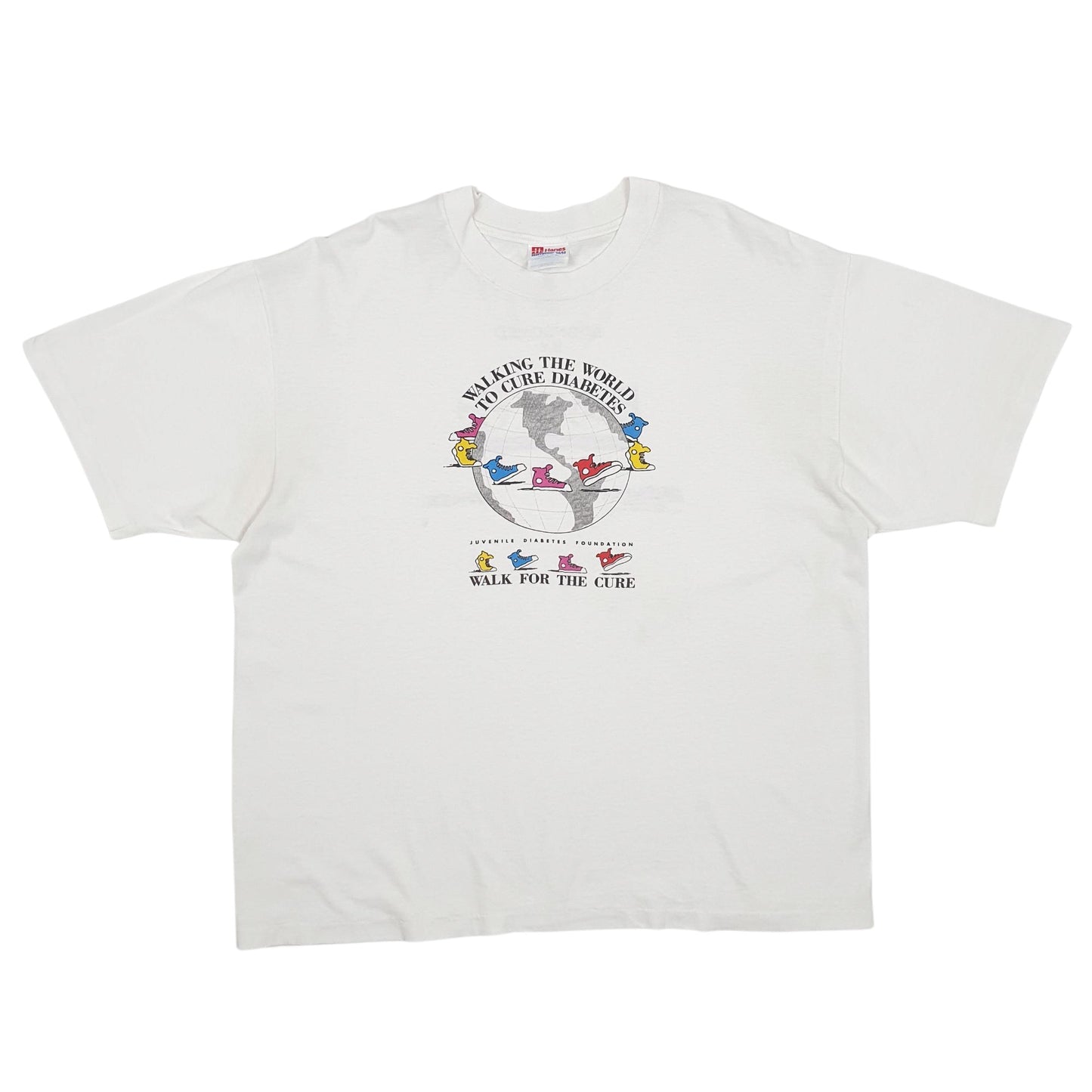 Mens White Hanes Single Stitch Vintage 90s Short Sleeve T Shirt