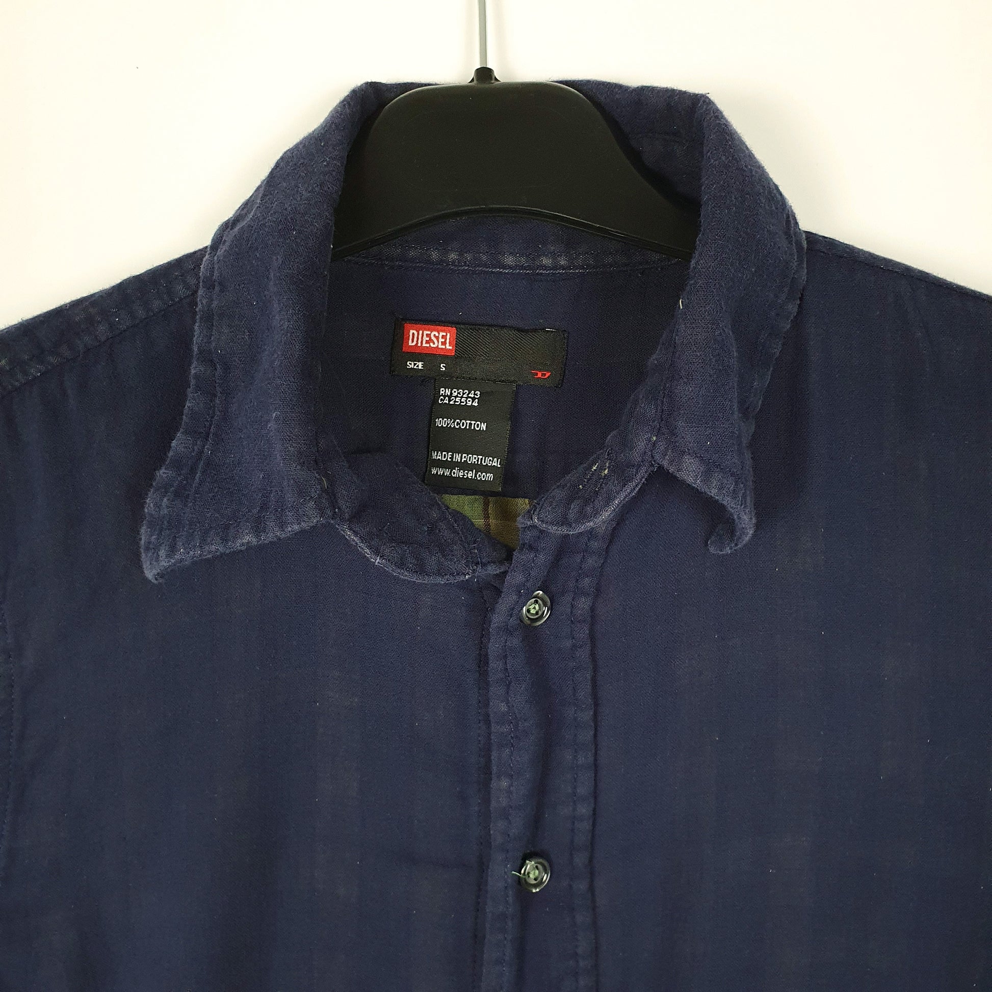 Mens Navy Diesel Chamois  Shirt