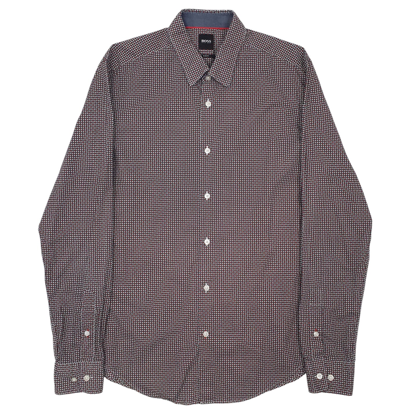 Mens Red Hugo Boss  Long Sleeve Shirt