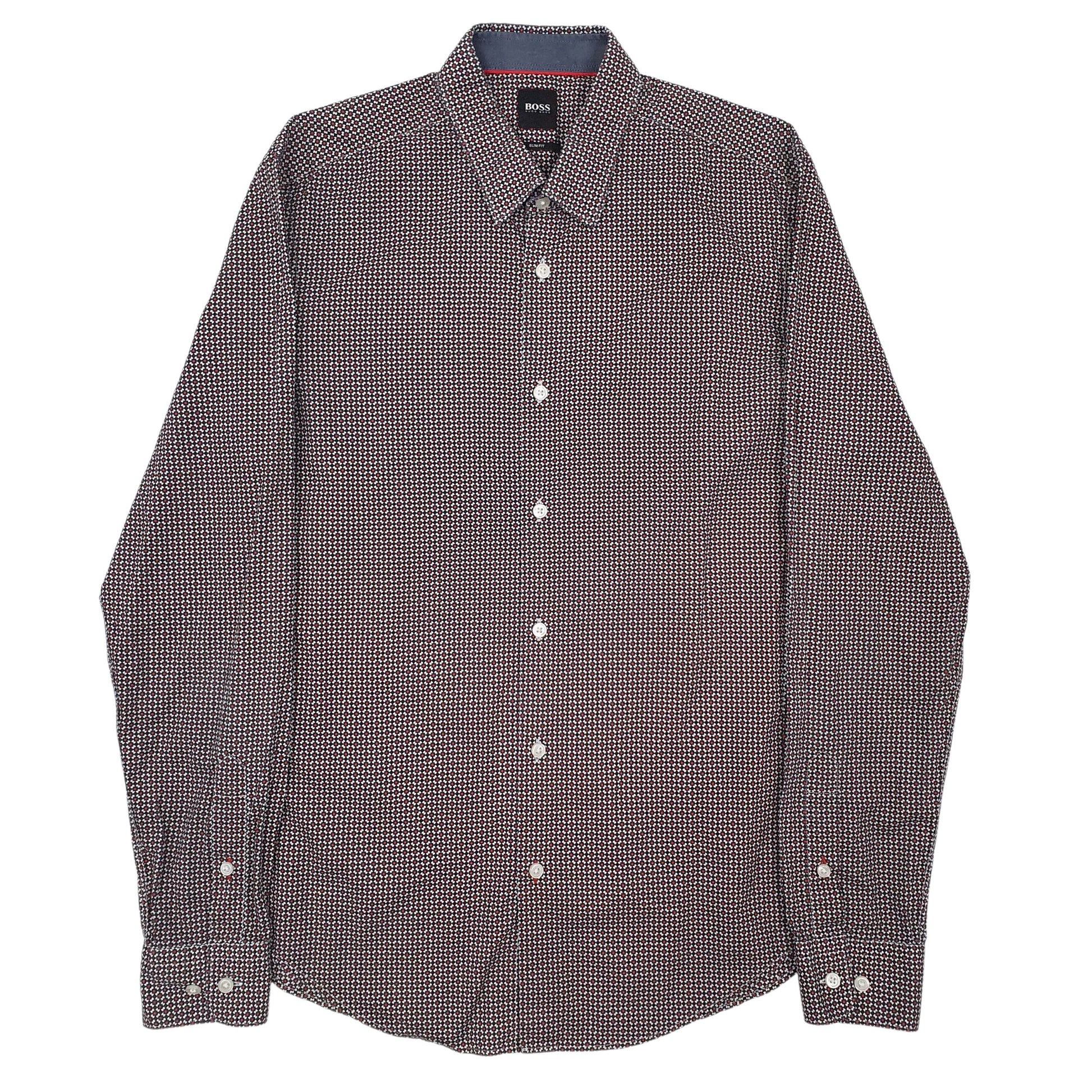 Mens Red Hugo Boss  Long Sleeve Shirt