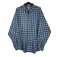 Mens Blue L.L.Bean US Navy Tartan Plaid Long Sleeve Shirt