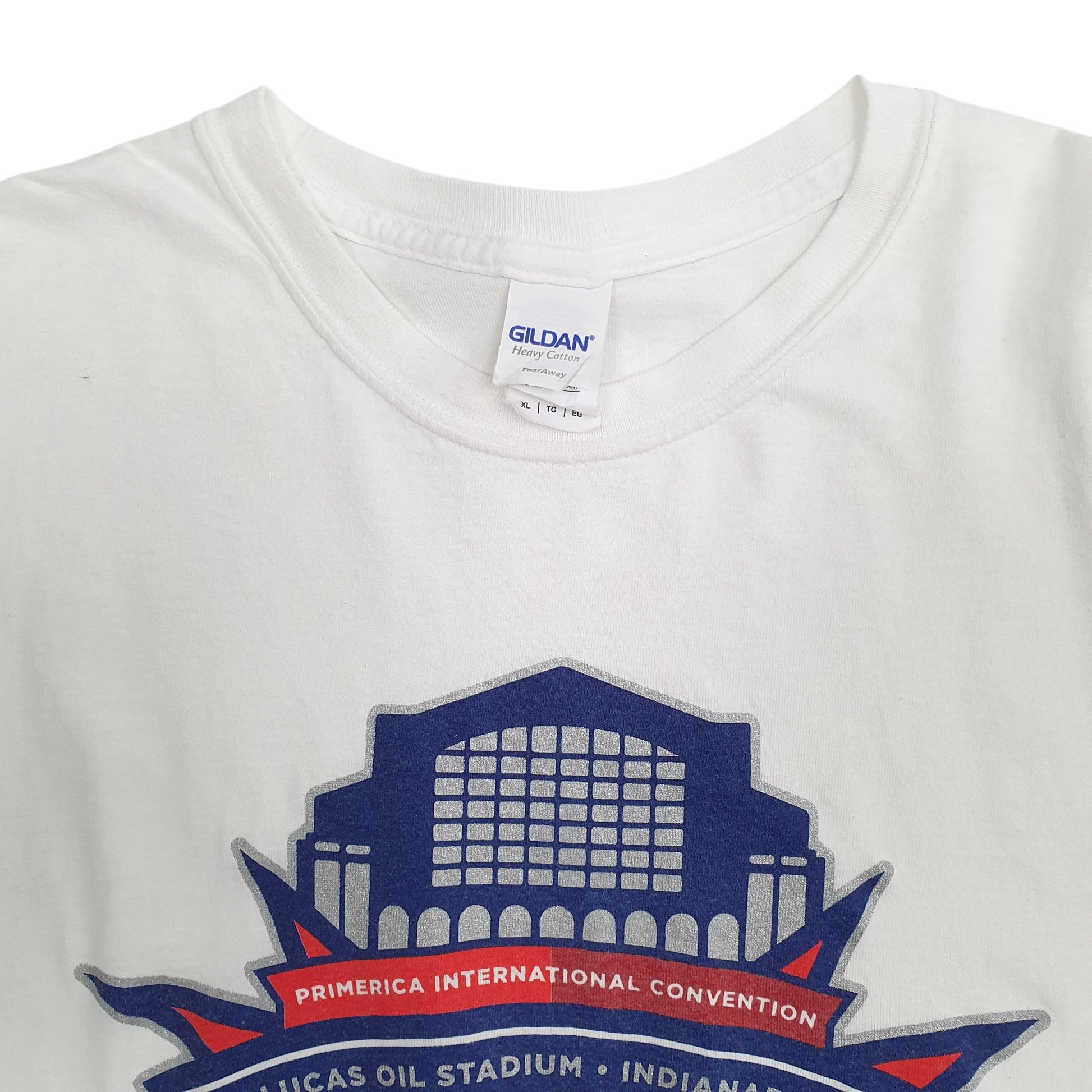 Mens White Gildan Indy 500  T Shirt