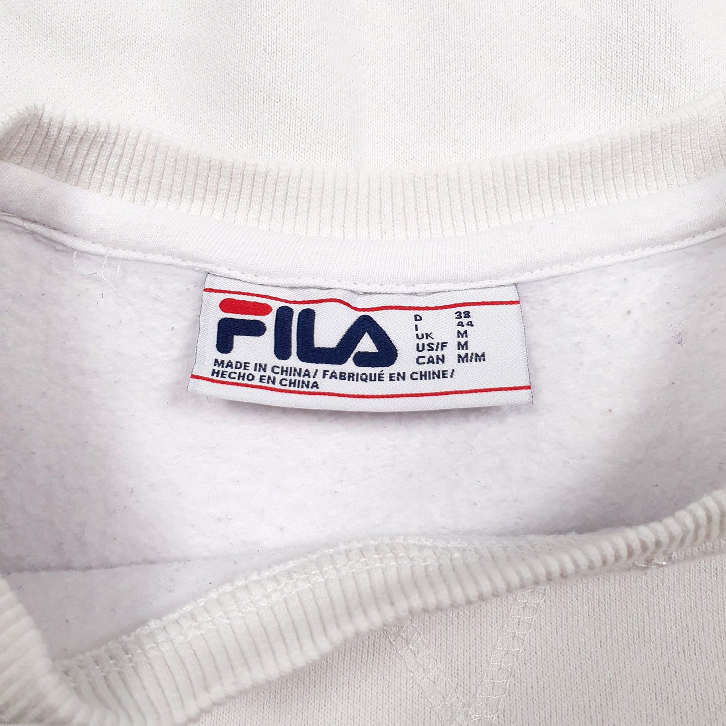 Womens White Fila Spellout Crewneck Jumper