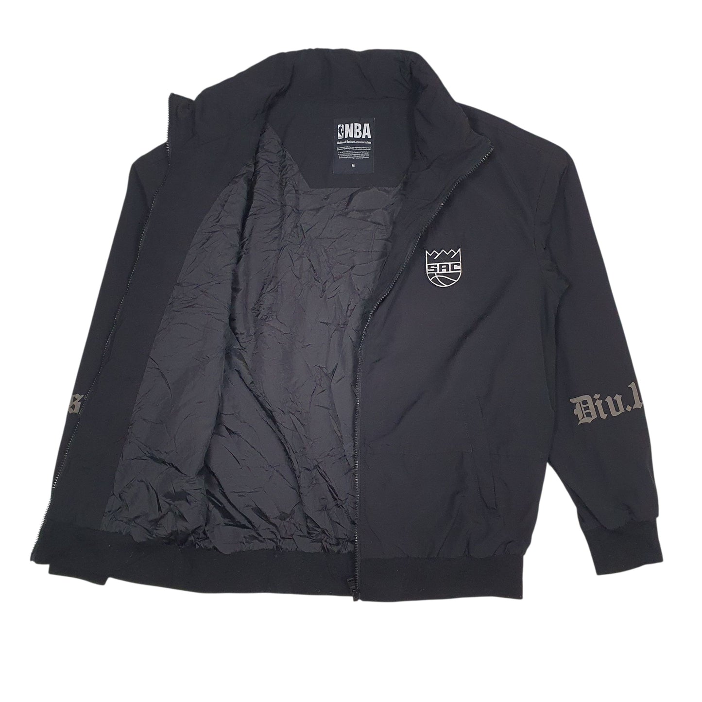 Mens Black NBA Sacramento Kings Full Zip Coat