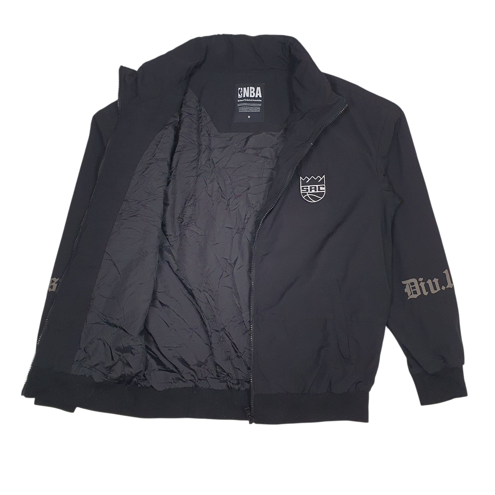 Mens Black NBA Sacramento Kings Full Zip Coat