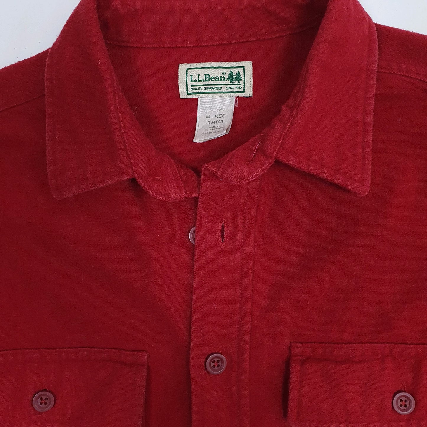 Mens Red L.L.Bean Chamois Cardigan Shirt