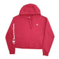 Womens Red Champion Crop Top Baggy Hoodie Jumper