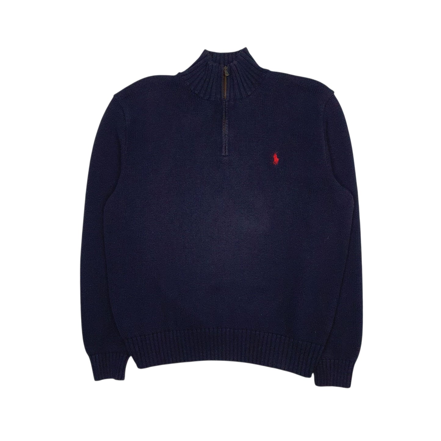 Mens Navy Polo Ralph Lauren Knit Quarter Zip Jumper