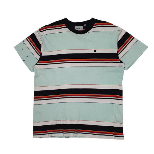 Mens Blue Carhartt  Short Sleeve T Shirt