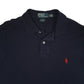Mens Navy Polo Ralph Lauren Custom Fit Long  Polo Shirt