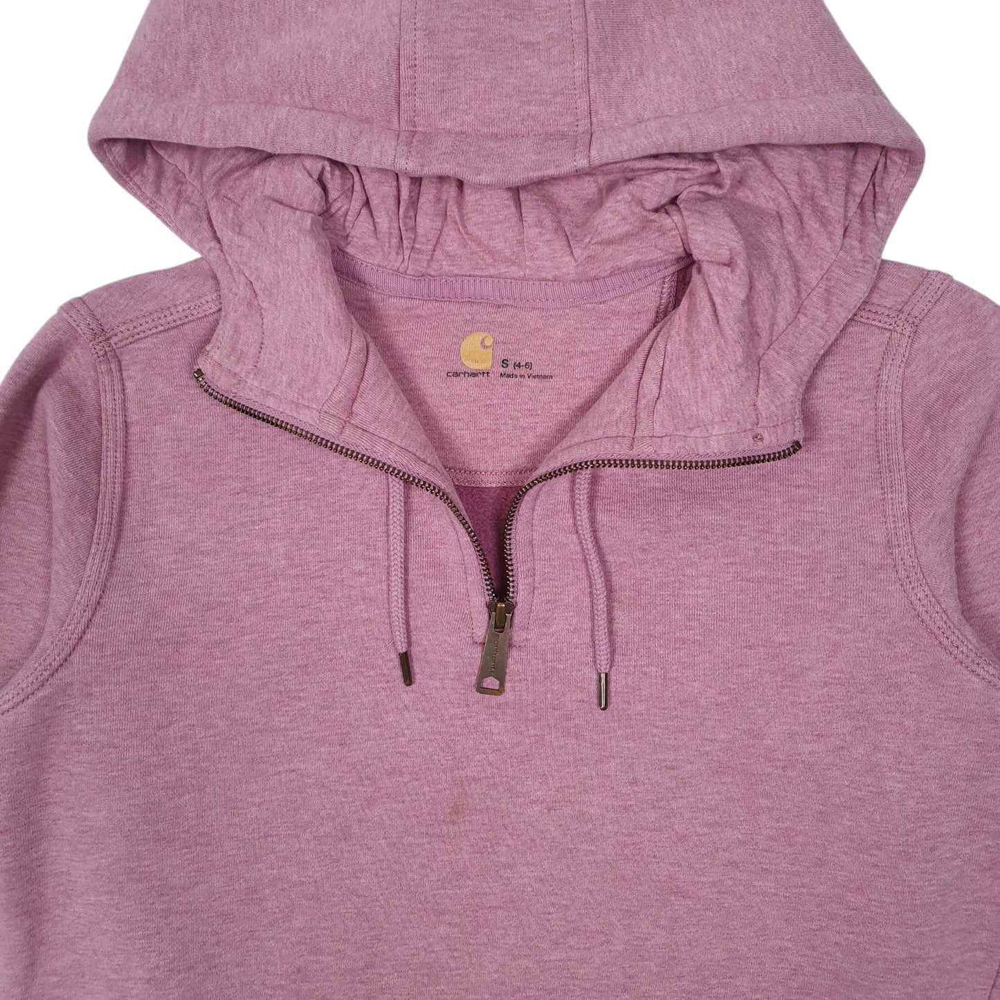 Womens Pink Carhartt Quarter Zip Hoodie Jumper