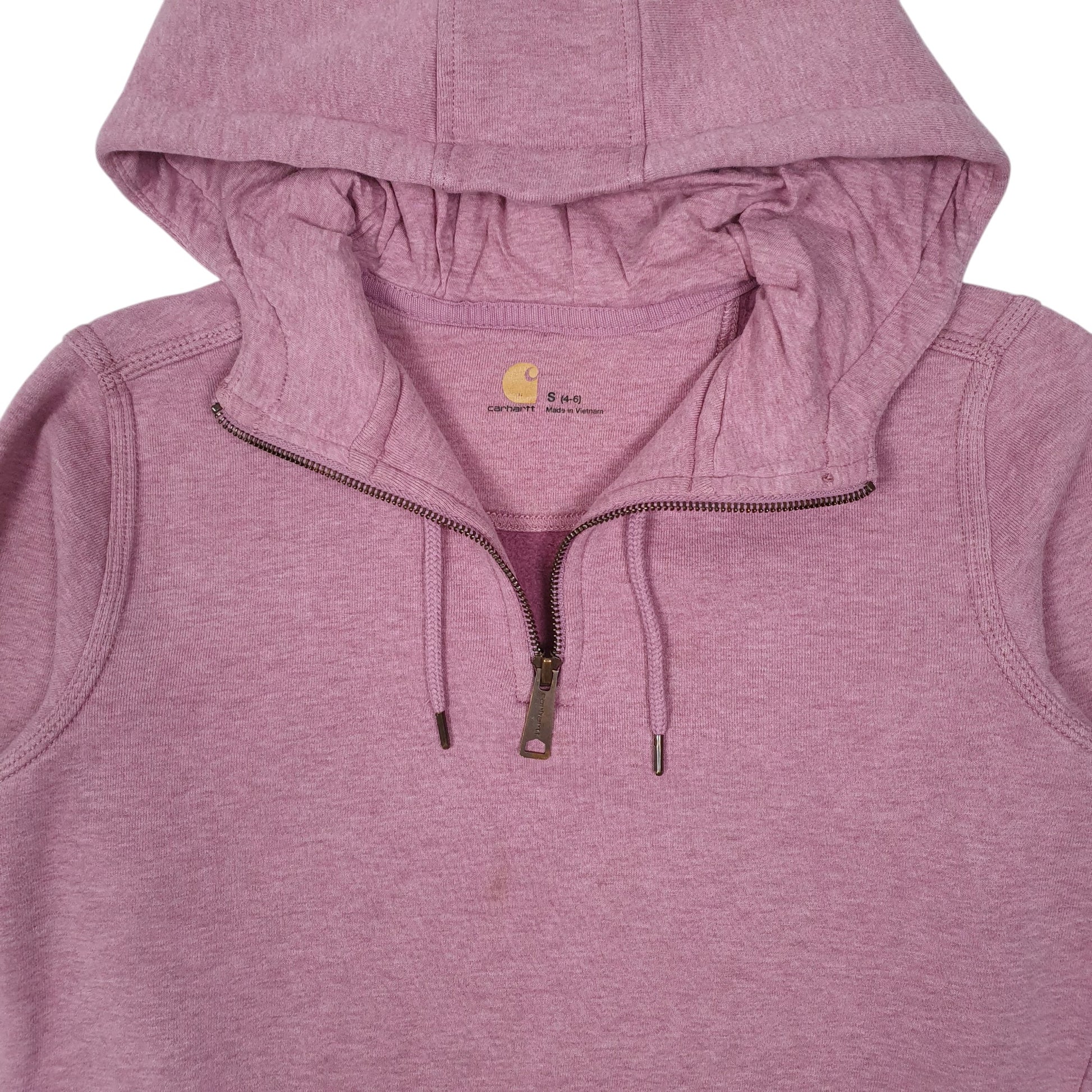 Womens Pink Carhartt Quarter Zip Hoodie Jumper