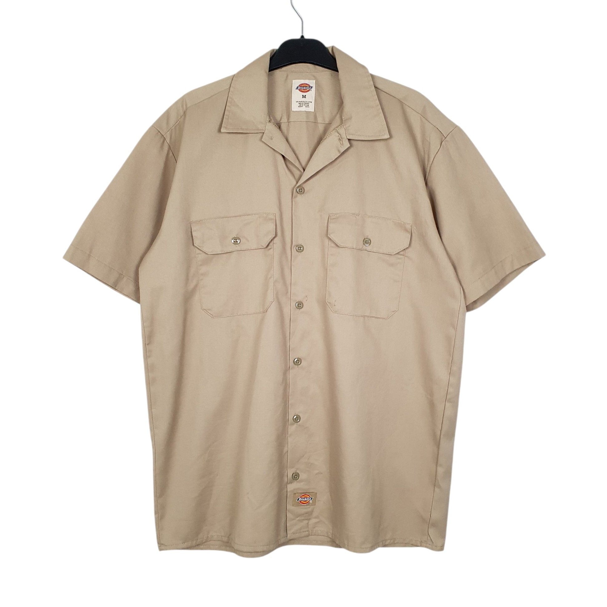 Mens Beige Dickies Workwear Short Sleeve Shirt