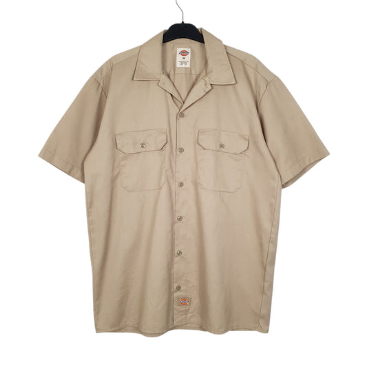 Mens Beige Dickies Workwear Short Sleeve Shirt