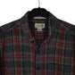 Mens Grey L.L.Bean Thick Flannel Plaid  Shirt
