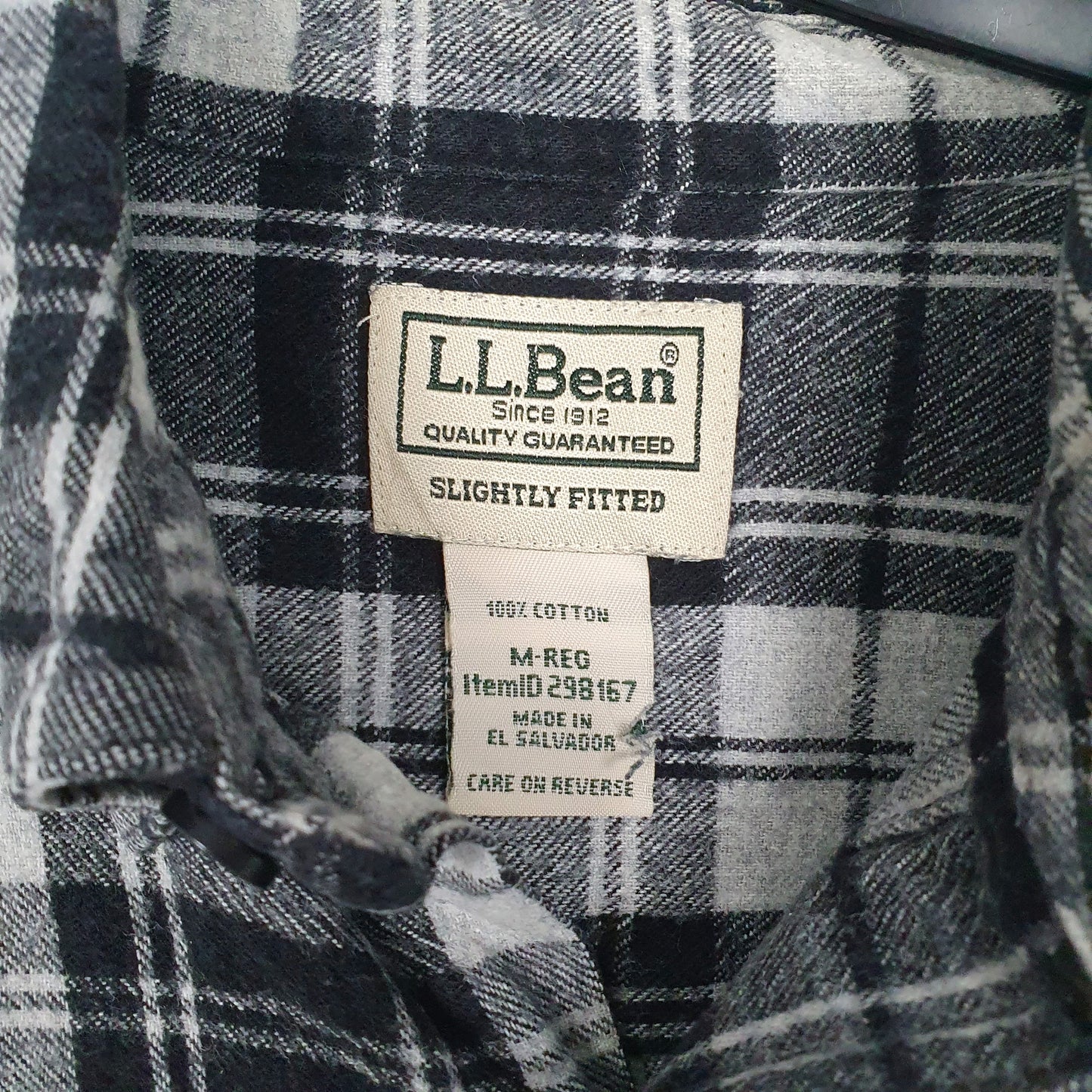Mens Grey L.L.Bean Flannel  Shirt