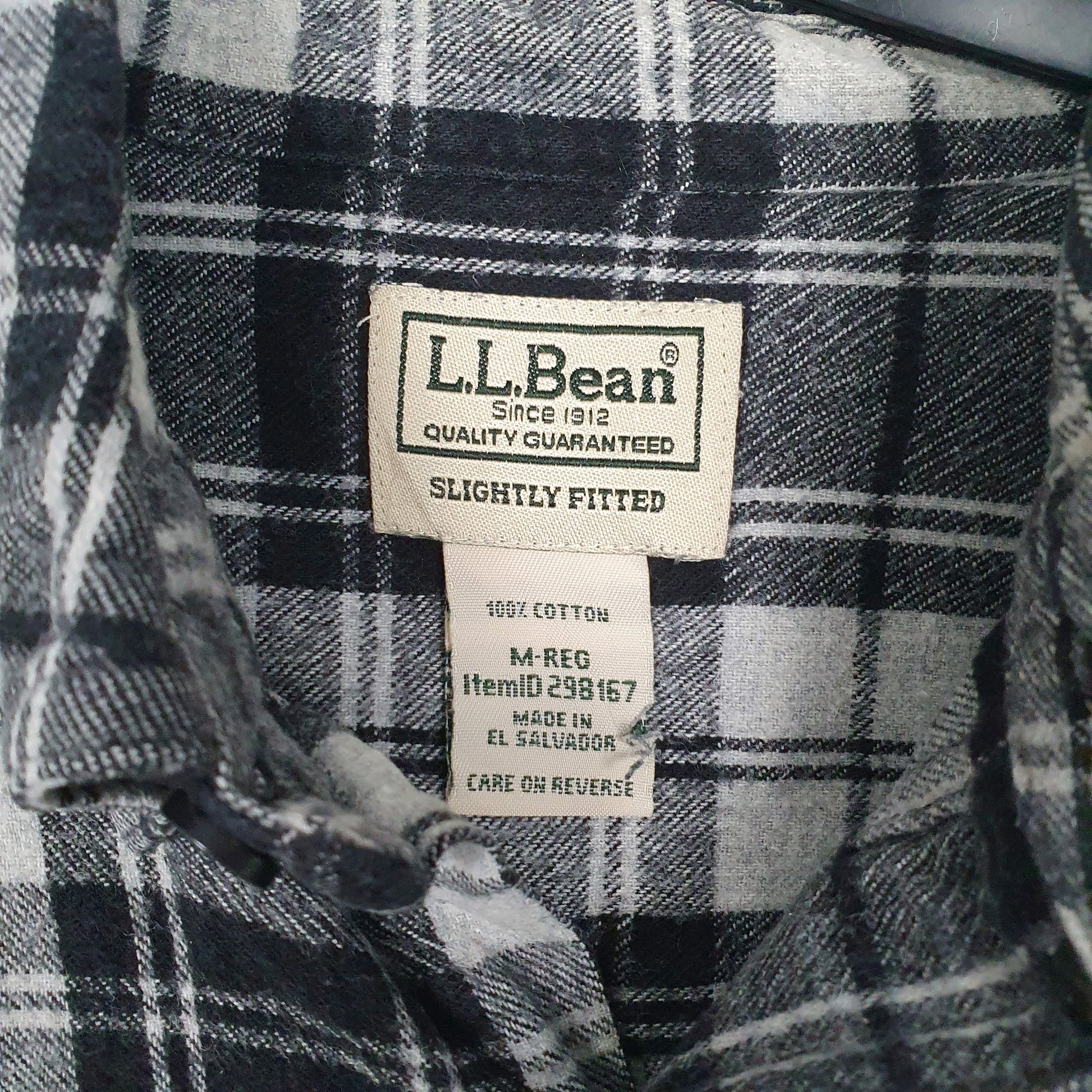 Mens Grey L.L.Bean Flannel  Shirt