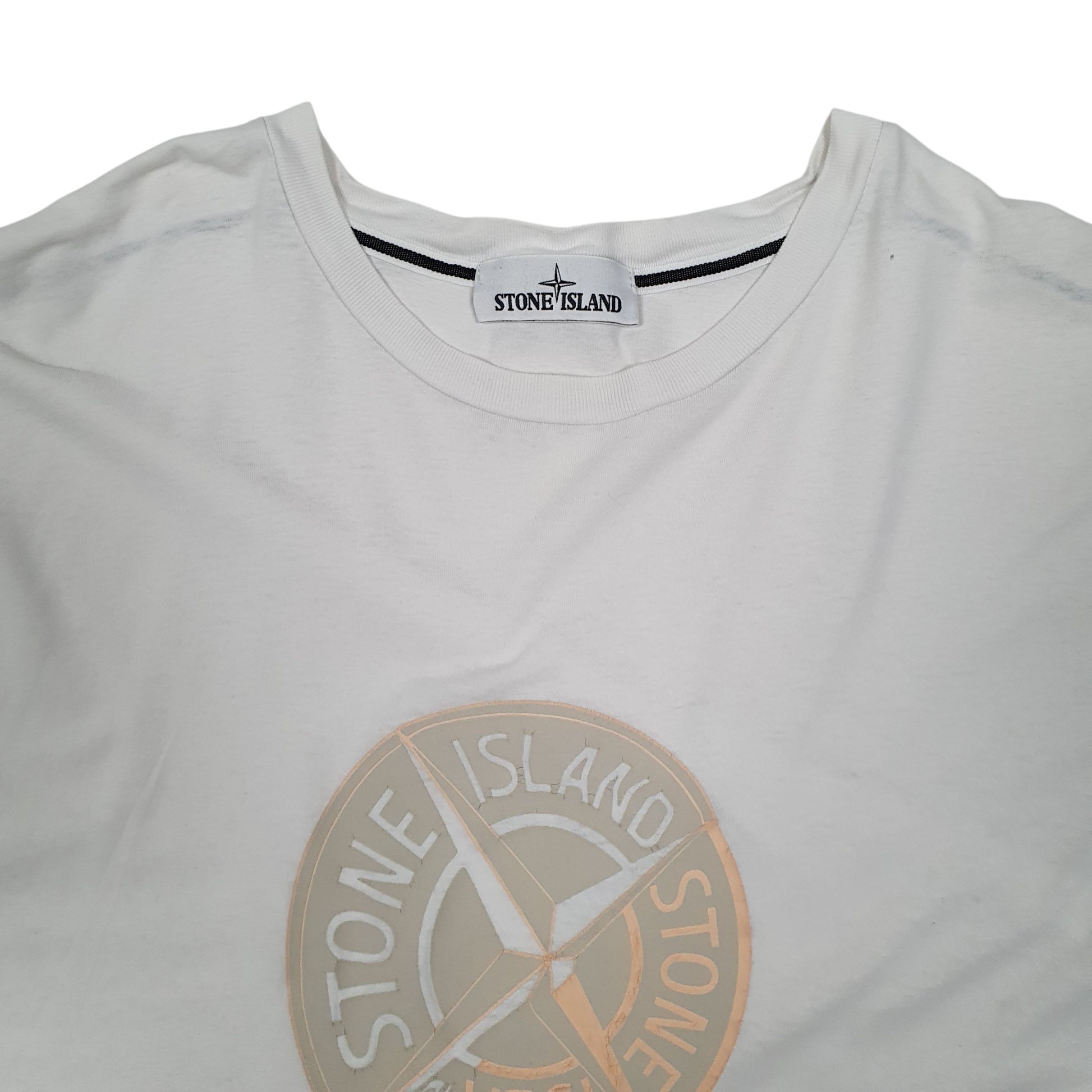 Mens White Stone Island   T Shirt