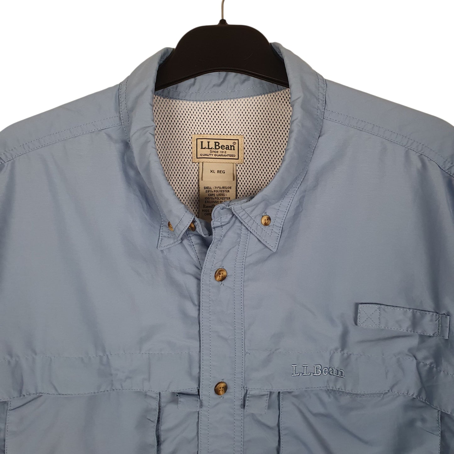 Mens Blue L.L.Bean Walking Hiking  Shirt