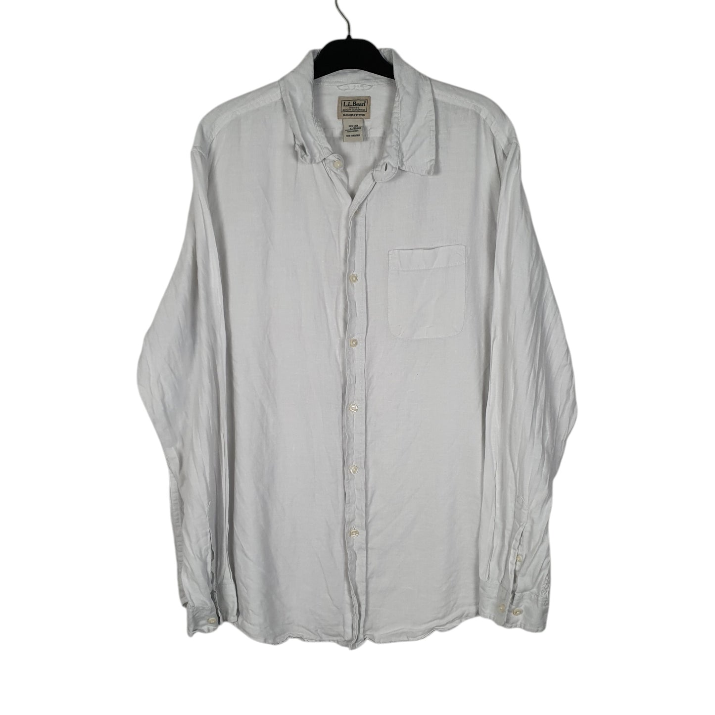 Mens White L.L.Bean  Long Sleeve Shirt