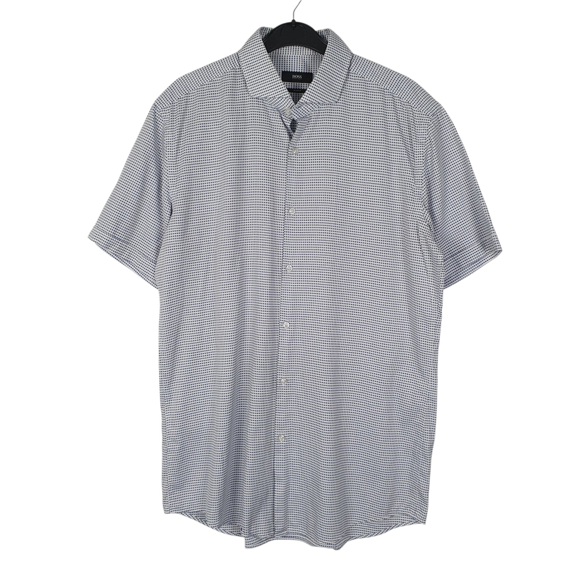 Mens Blue Hugo Boss  Short Sleeve Shirt