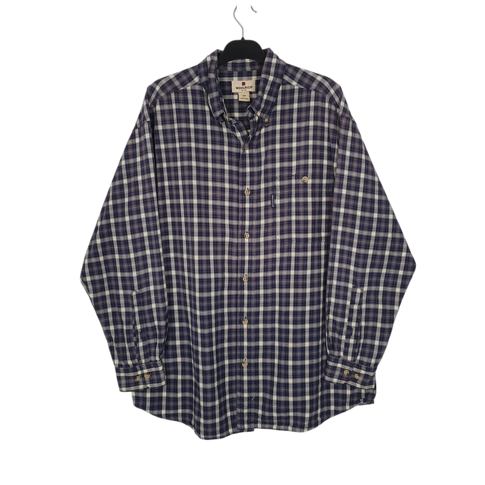Mens Navy Woolrich  Long Sleeve Shirt