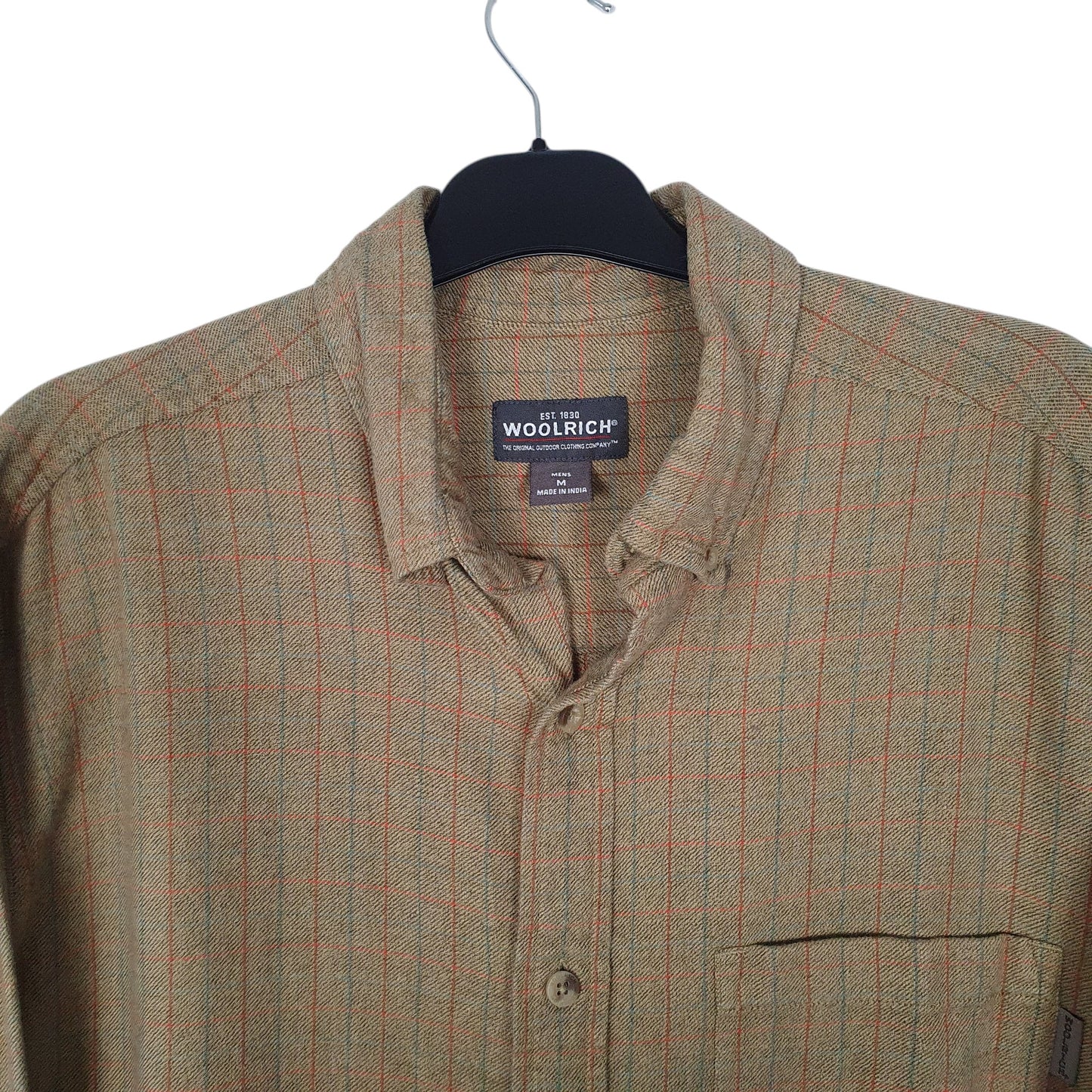 Mens Green Woolrich Thick Flannel  Shirt