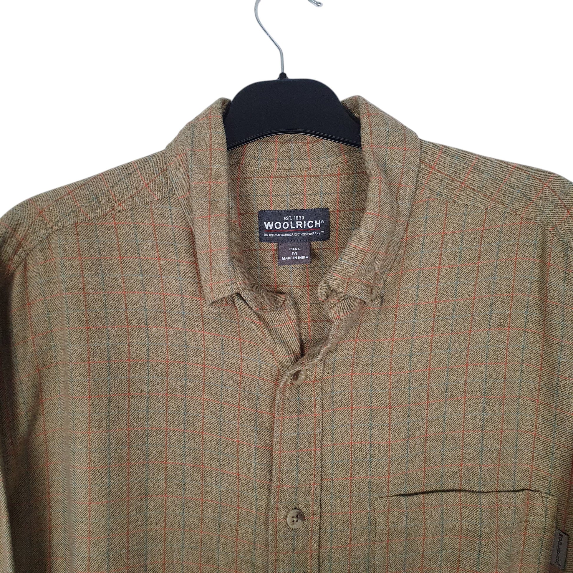 Mens Green Woolrich Thick Flannel  Shirt