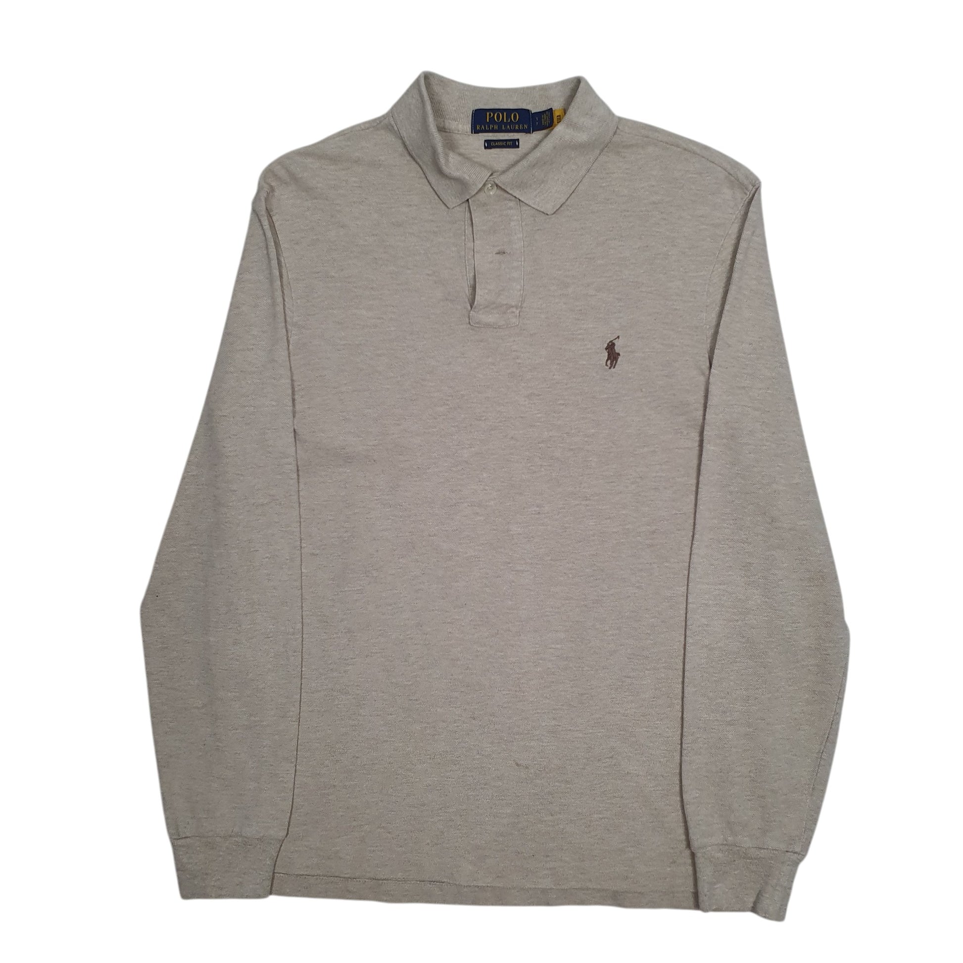 Mens Beige Polo Ralph Lauren  Long Sleeve Polo Shirt