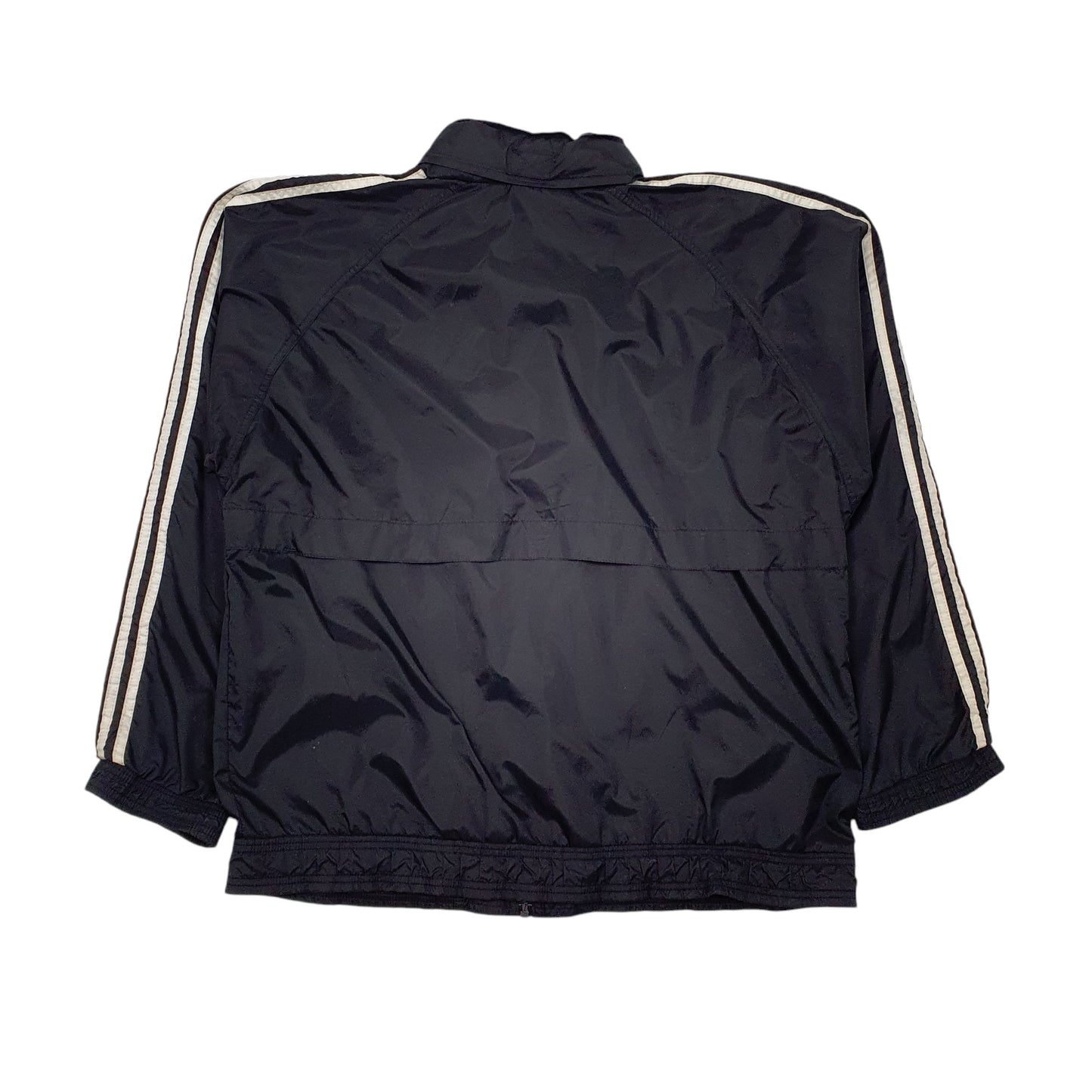 Mens Black Adidas Vintage 90s Concealed Hood  Coat