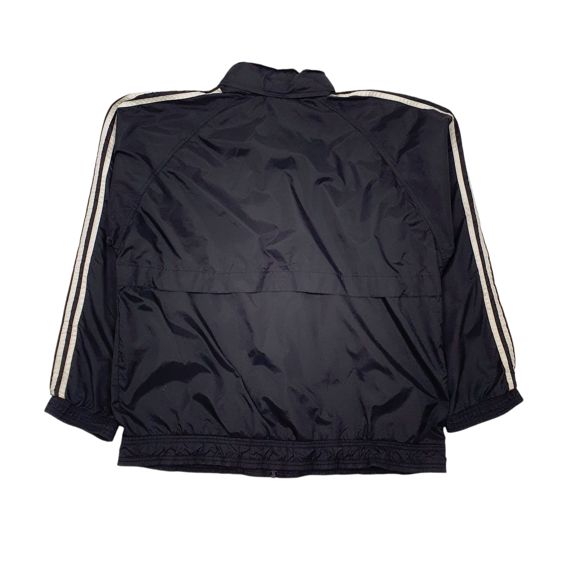 Mens Black Adidas Vintage 90s Concealed Hood  Coat