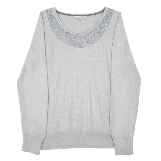 Womens Grey M&S Lightweight Crewneck Jumper
