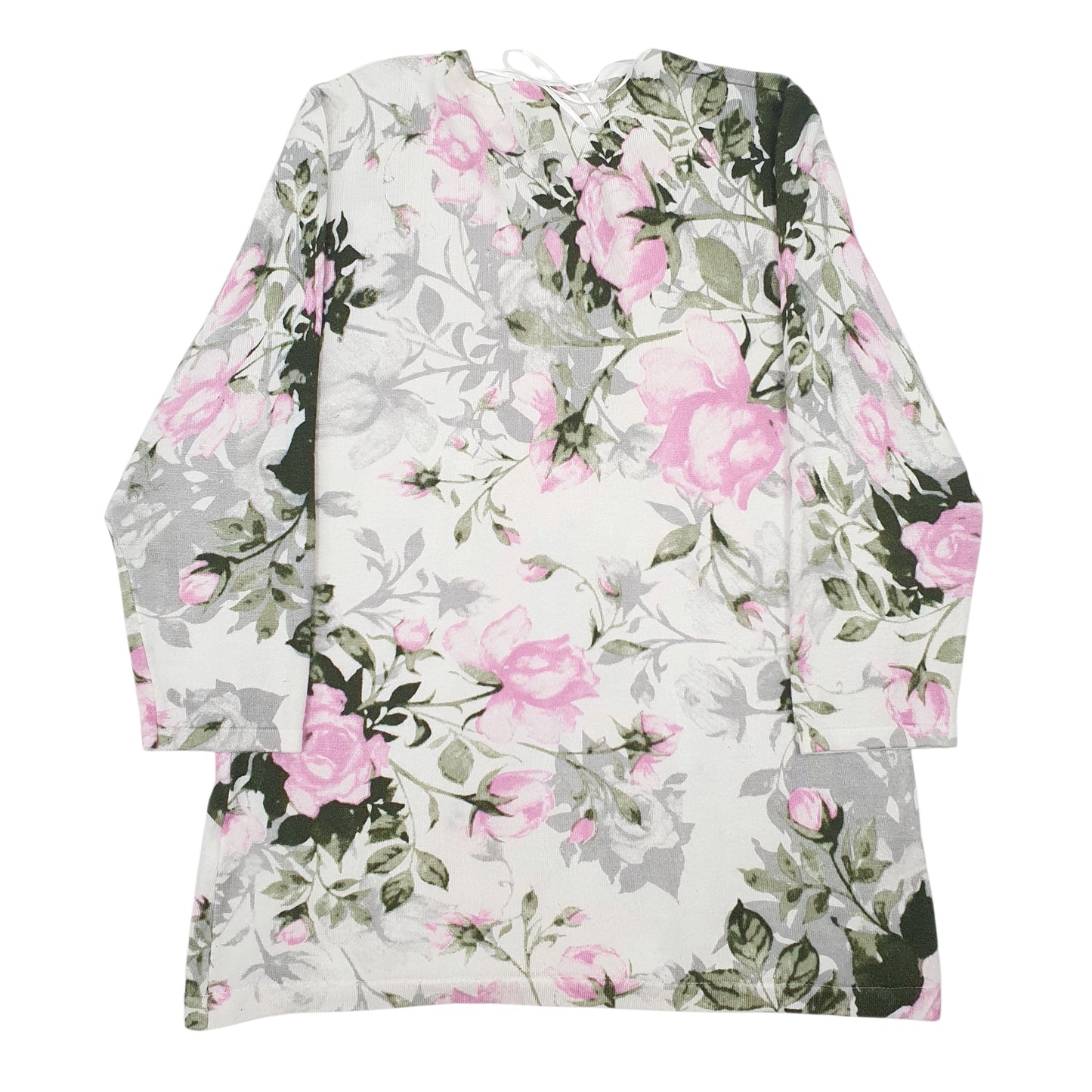 Womens White Mud Flowers Blouse  T Shirt