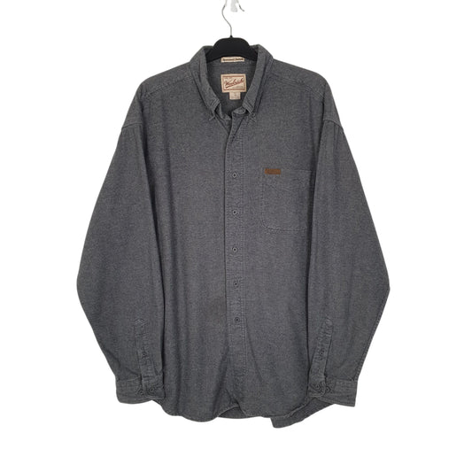 Mens Grey Woolrich Sportsman Chamois Long Sleeve Shirt