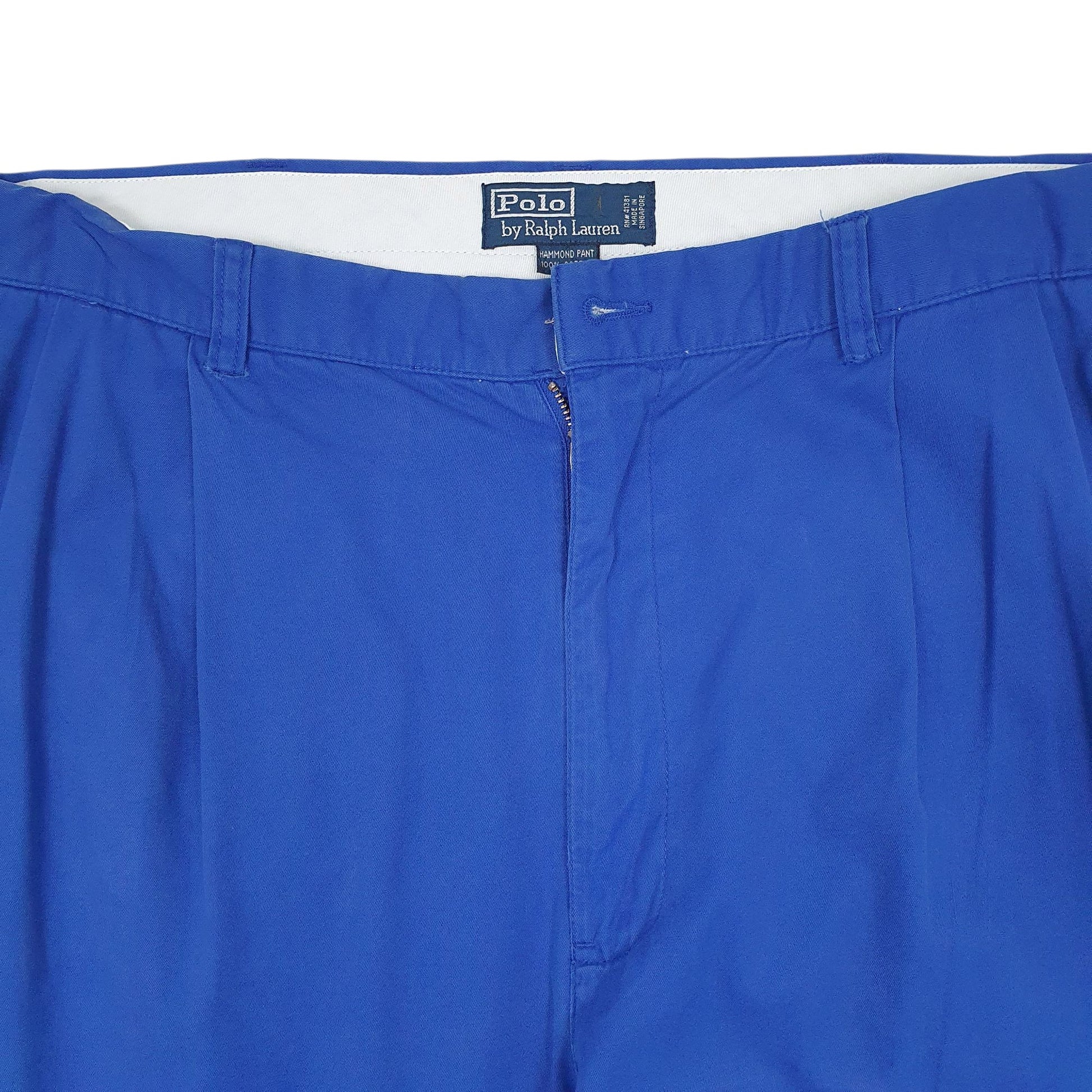 Mens Blue Polo Ralph Lauren Hammond Pant Pleated 90s  Trousers